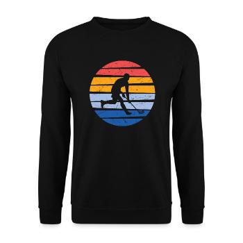 Floorball Player Innebandy Hockey Floorball - Unisex Sweatshirt - black - Front - Alina (178cm) & Michal (187cm)