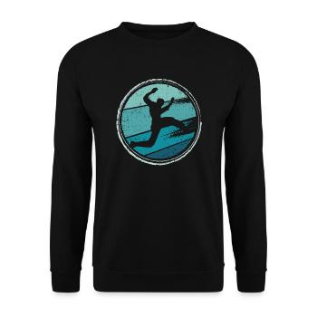 Freerunner Parkour Parkourläufer Freerunning - Unisex Pullover - Schwarz - Vorne - Alina (178cm) & Michal (187cm)