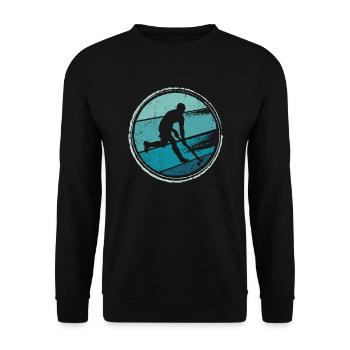Field Hockey Player Retro Hockey Player - Unisex Sweatshirt - black - Front - Alina (178cm) & Michal (187cm)