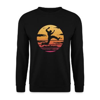 Freerunning Freerunner Jumping Parkour - Unisex Sweatshirt - black - Front - Alina (178cm) & Michal (187cm)