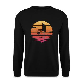 Basketball Hoop Retro Basketball Player - Unisex Sweatshirt - black - Front - Alina (178cm) & Michal (187cm)