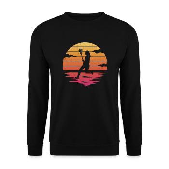 Lacrosse Player Girls Lacrosse - Unisex Sweatshirt - black - Front - Alina (178cm) & Michal (187cm)