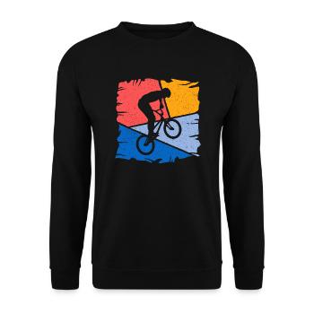 BMX Rider Stunts Bike Tricks BMX - Unisex Sweatshirt - black - Front - Alina (178cm) & Michal (187cm)