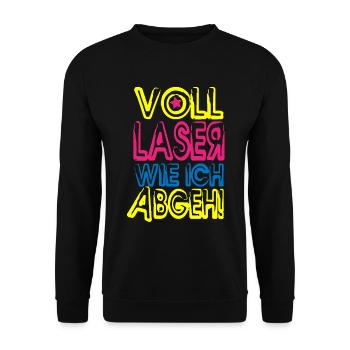 full laser! - Unisex Sweatshirt - black - Front - Alina (178cm) & Michal (187cm)