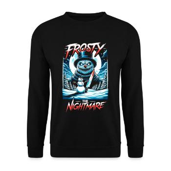Frosty The Nightmare Festive Slasher Candy Cane - Unisex Pullover - Schwarz - Vorne - Alina (178cm) & Michal (187cm)