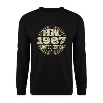 1987 Birthday Parties, A Legendary Vintage - Unisex Sweatshirt - black - Front - Alina (178cm) & Michal (187cm)