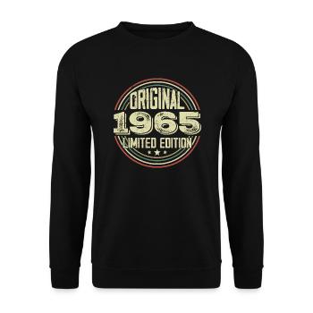 1965 Birthday Parties, ein legendärer Jahrgang - Unisex Pullover - Schwarz - Vorne - Alina (178cm) & Michal (187cm)