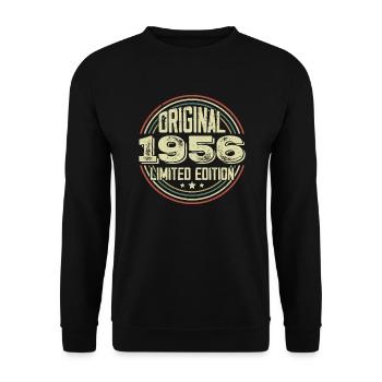 1956 Geburtstagsfeiern, ein legendärer Jahrgang - Unisex Pullover - Schwarz - Vorne - Alina (178cm) & Michal (187cm)