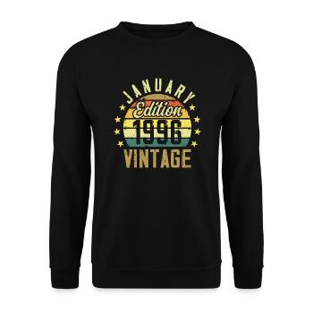 Legends were born in January 1996 - January 1996 - Unisex Sweatshirt - black - Front - Alina (178cm) & Michal (187cm)
