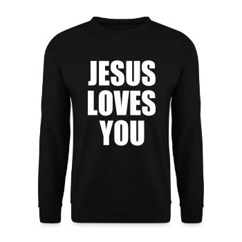 Jesus loves you - Sweat-shirt Unisexe - noir - Devant - Alina (178cm) & Michal (187cm)