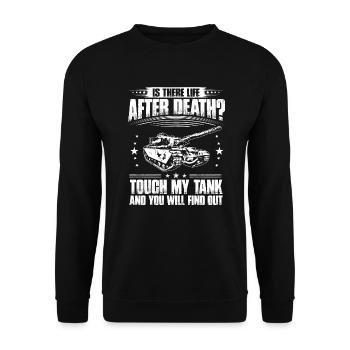 Tank Tank Driver Tank Military Army Battle Tank - Unisex Sweatshirt - black - Front - Alina (178cm) & Michal (187cm)