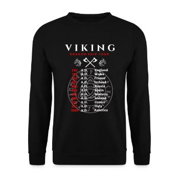 Viking World Tour-Wikinger Welttournee - Unisex Pullover - Schwarz - Vorne - Alina (178cm) & Michal (187cm)