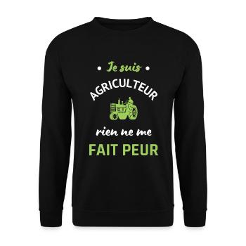 I'm a farmer humor tractor farming - Unisex Sweatshirt - black - Front - Alina (178cm) & Michal (187cm)