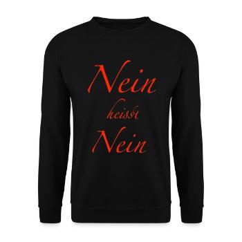 nein heisst nein - Unisex Pullover - Schwarz - Vorne - Alina (178cm) & Michal (187cm)