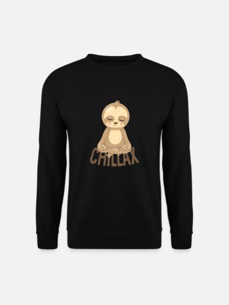 CHILLAX - Faultier - Unisex Pullover - Schwarz