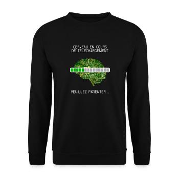 Cerveau en cours de téléchargement t-shirt humour - Sweat-shirt Unisexe - noir - Devant - Alina (178cm) & Michal (187cm)