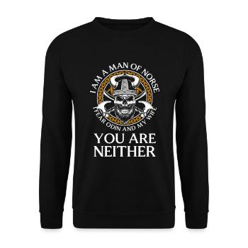Viking Nordic Thunder Teutons - Unisex Sweatshirt - black - Front - Alina (178cm) & Michal (187cm)