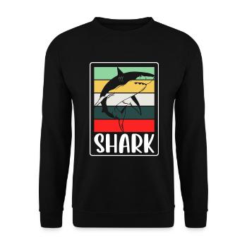 Great White Shark Marine Animal Animal - Unisex Sweatshirt - black - Front - Alina (178cm) & Michal (187cm)