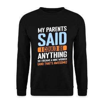 Miners underground treasures - Unisex Sweatshirt - black - Front - Alina (178cm) & Michal (187cm)