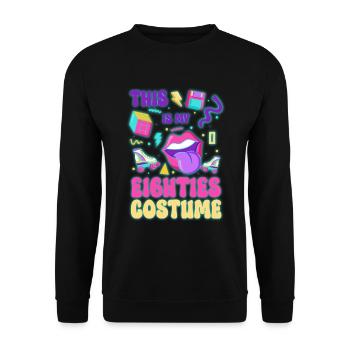 80er Cool - Unisex Pullover - Schwarz - Vorne - Alina (178cm) & Michal (187cm)