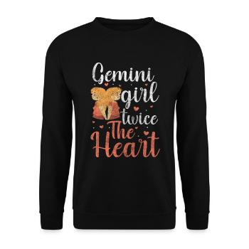 Constellation d’anniversaire du zodiaque Gémeaux - Sweat-shirt Unisexe - noir - Devant - Alina (178cm) & Michal (187cm)