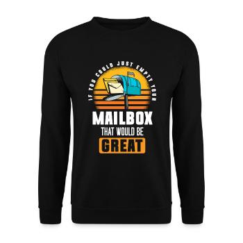 Post Deliverer Parcel Courier Service - Unisex Sweatshirt - black - Front - Alina (178cm) & Michal (187cm)