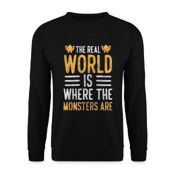 Monster creature disguise - Unisex Sweatshirt - black - Front - Alina (178cm) & Michal (187cm)
