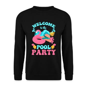 Swmming Pool Partymonster Erholung Gartenparty - Unisex Pullover - Schwarz - Vorne - Alina (178cm) & Michal (187cm)