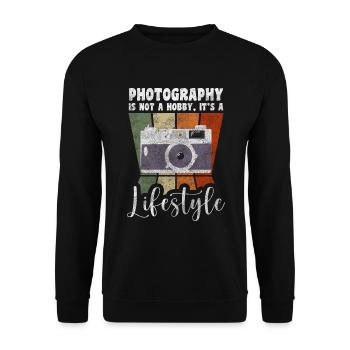Photographer Image Digital Camera - Unisex Sweatshirt - black - Front - Alina (178cm) & Michal (187cm)