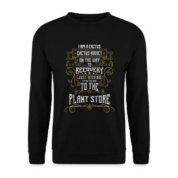 Cacti Garden Pricking - Unisex Sweatshirt - black - Front - Alina (178cm) & Michal (187cm)