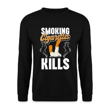 Smoking Gentleman No Smoking Santé - Sweat-shirt Unisexe - noir - Devant - Alina (178cm) & Michal (187cm)