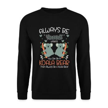 Koala Bär Beuteltier Baum - Unisex Pullover - Schwarz - Vorne - Alina (178cm) & Michal (187cm)