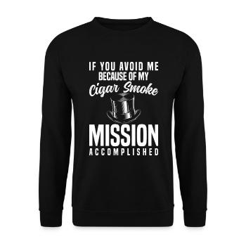 cigar smoking nicotine connoisseur - Unisex Sweatshirt - black - Front - Alina (178cm) & Michal (187cm)