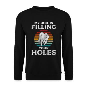 Dentist Specialty Important - Unisex Sweatshirt - black - Front - Alina (178cm) & Michal (187cm)