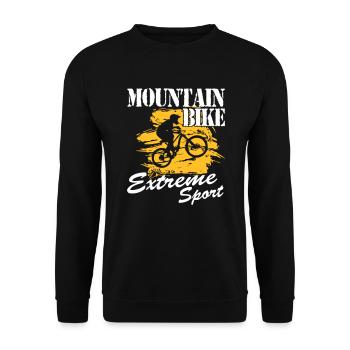 mountain bike extreme sport - Unisex Pullover - Schwarz - Vorne - Alina (178cm) & Michal (187cm)