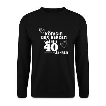 40th birthday t-shirt woman - Unisex Sweatshirt - black - Front - Alina (178cm) & Michal (187cm)