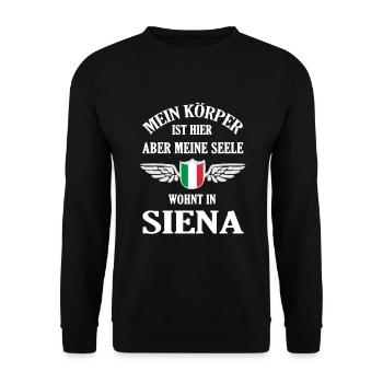 Siena Herzschlag – Toskana-Träume in der Seele - Unisex Pullover - Schwarz - Vorne - Alina (178cm) & Michal (187cm)