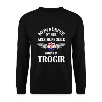 Trogir Sehnsucht – Historisches Juwel an der Adria - Unisex Pullover - Schwarz - Vorne - Alina (178cm) & Michal (187cm)