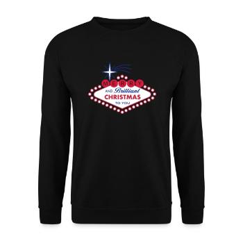 Merry Christmas Vegas Style - filled - Unisex Pullover - Schwarz - Vorne - Alina (178cm) & Michal (187cm)