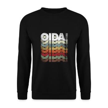 Oida – Wiener Slang im stylischen Retro-Look - Unisex Pullover - Schwarz - Vorne - Alina (178cm) & Michal (187cm)