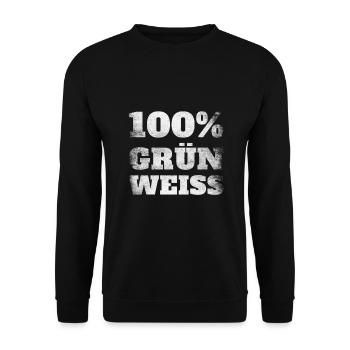 100% vert et blanc – Fierté et passion - Sweat-shirt Unisexe - noir - Devant - Alina (178cm) & Michal (187cm)