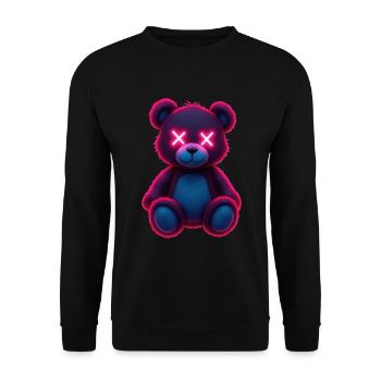 Ours en peluche rose effrayant - Sweat-shirt Unisexe - noir - Devant - Alina (178cm) & Michal (187cm)