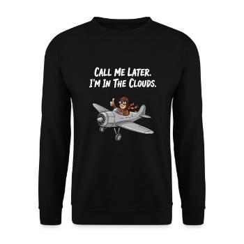 Pilot in the plane: "In the clouds" slogan design - Unisex Sweatshirt - black - Front - Alina (178cm) & Michal (187cm)
