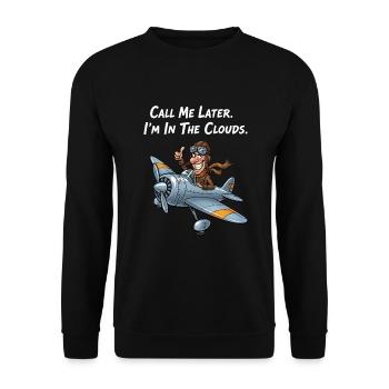 Funny Pilot: I'm in the clouds! - Unisex Sweatshirt - black - Front - Alina (178cm) & Michal (187cm)