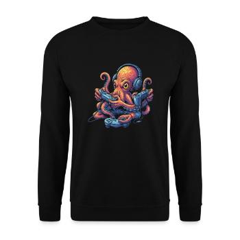 Gambling Octopus – My Gaming Octopus - Unisex Sweatshirt - black - Front - Alina (178cm) & Michal (187cm)