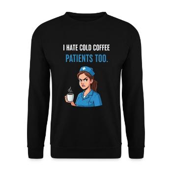 Infirmière Café Drôle - Sweat-shirt Unisexe - noir - Devant - Alina (178cm) & Michal (187cm)