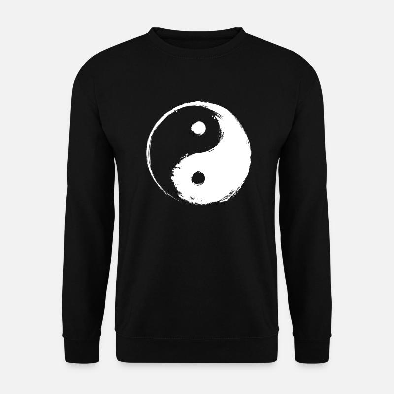 Yin Yang circle (white) - Unisex Sweatshirt - black