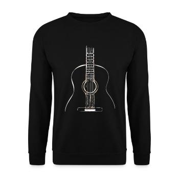 Akustische Gitarre - Unisex Pullover - Schwarz - Vorne - Alina (178cm) & Michal (187cm)