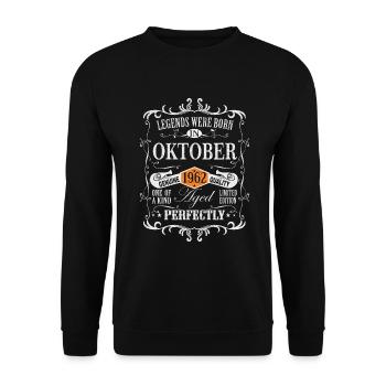 Legends were born October 1962 - Unisex Sweatshirt - black - Front - Alina (178cm) & Michal (187cm)