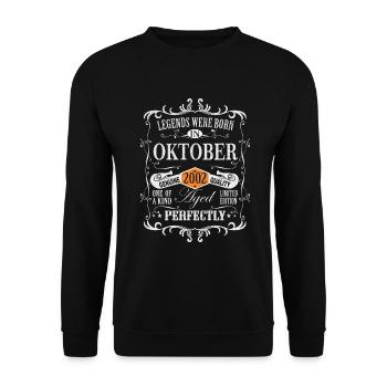 Legends were born October 2002 - Unisex Sweatshirt - black - Front - Alina (178cm) & Michal (187cm)